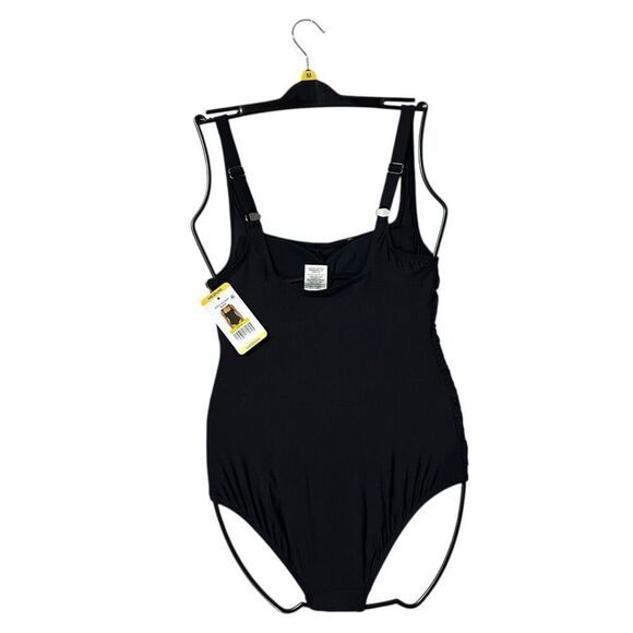 Anne Cole Women’s Square Neck One Piece Swimsuit Medium Color Black - Picture 8 of 9